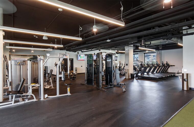 Fitness center with weight cardio equipment