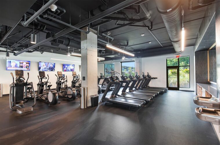 Fitness center with weight cardio equipment