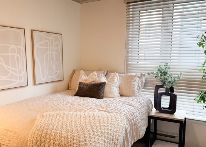 bedroom with bed and nightstands